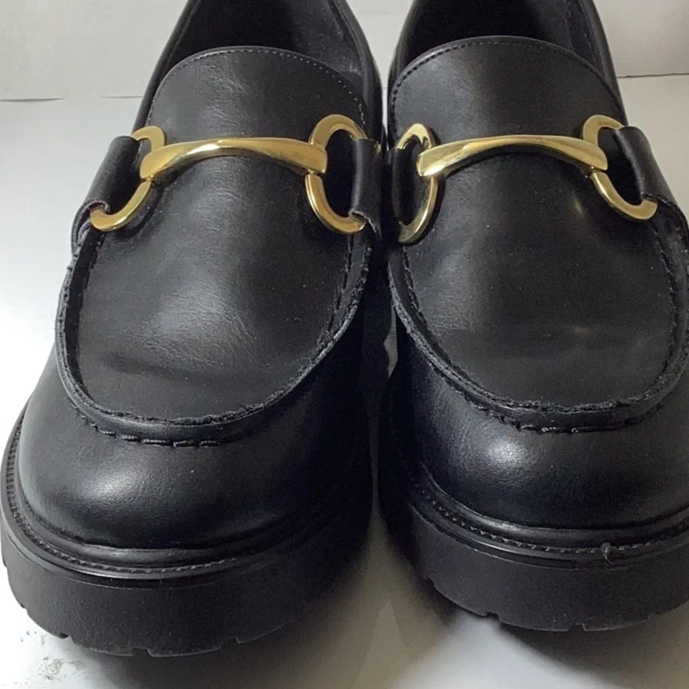 Haezel Womens Faux Leather Bit Loafers